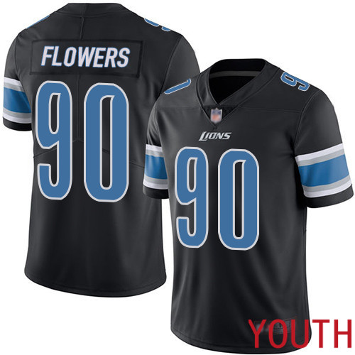Detroit Lions Limited Black Youth Trey Flowers Jersey NFL Football #90 Rush Vapor Untouchable->youth nfl jersey->Youth Jersey